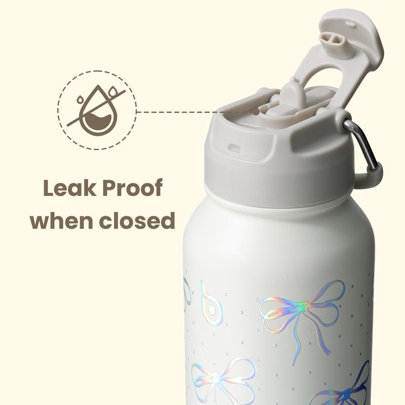 Insulated Water Bottle with Built-In Bottom Pill Storage Case