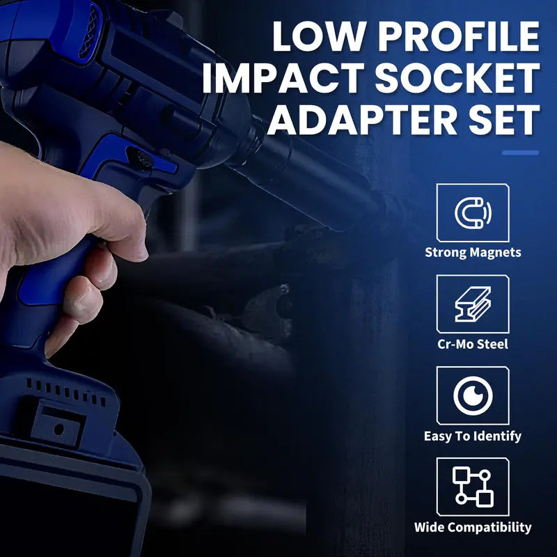 Ultra-Low Profile Impact Socket Adapter Set – Reach Ultra-Tight Spaces Fast