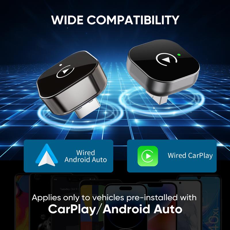 Wireless CarPlay & Android Auto Adapter: Instant Auto-Connect 2-in-1 Converter
