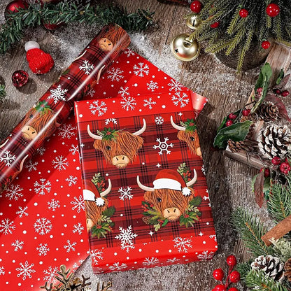 Reversible Christmas Gift Wrapping Paper Roll (17" x 120") | Buy 1 Get 1 Free