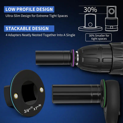 Ultra-Low Profile Impact Socket Adapter Set – Reach Ultra-Tight Spaces Fast