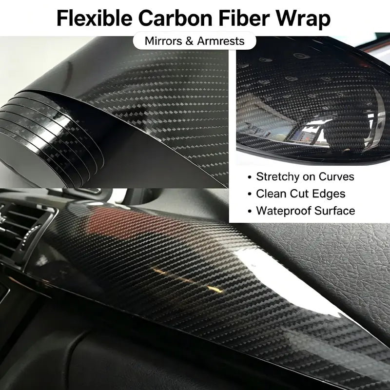 6D Ultra High-Gloss Carbon Fiber Vinyl Wrap Film