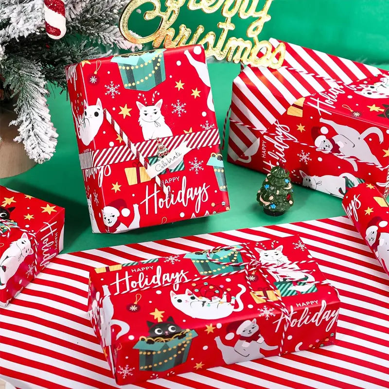 Reversible Christmas Gift Wrapping Paper Roll (17" x 120") | Buy 1 Get 1 Free
