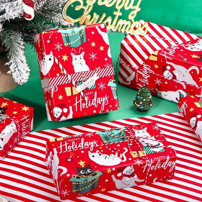 Reversible Christmas Gift Wrapping Paper Roll (17" x 120") | Buy 1 Get 1 Free
