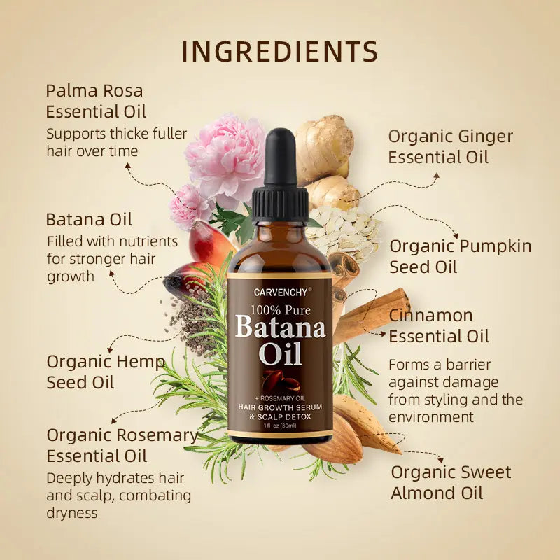 Batana Rosemary Oil for a Nourished Scalp & Smoother, Frizz-Free Hair
