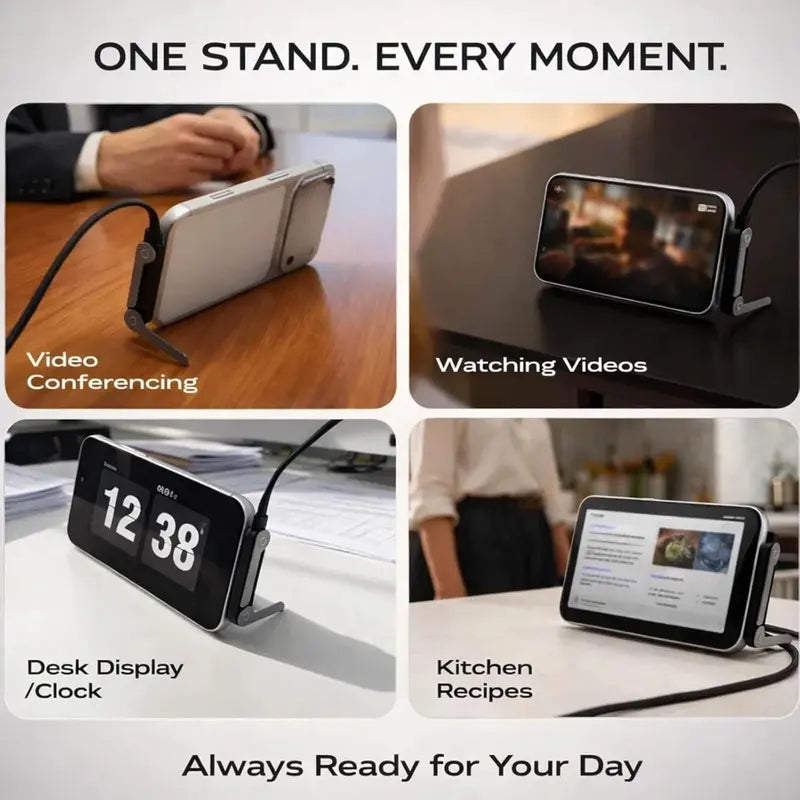 2-in-1 240W Fast Charging Cable with Foldable Phone Stand