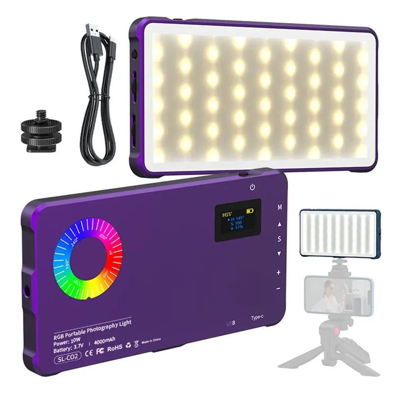 Portable Pocket RGB LED Video Light for Creator Studio