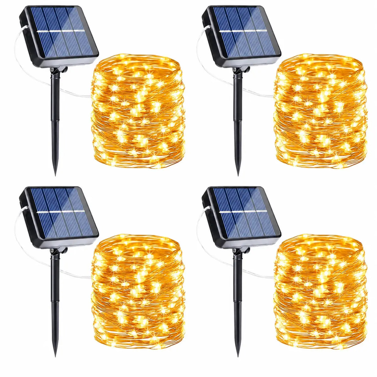 Flacchi 2-Pack Solar Outdoor String Lights, 80FT 240 LED Waterproof Fairy Lights