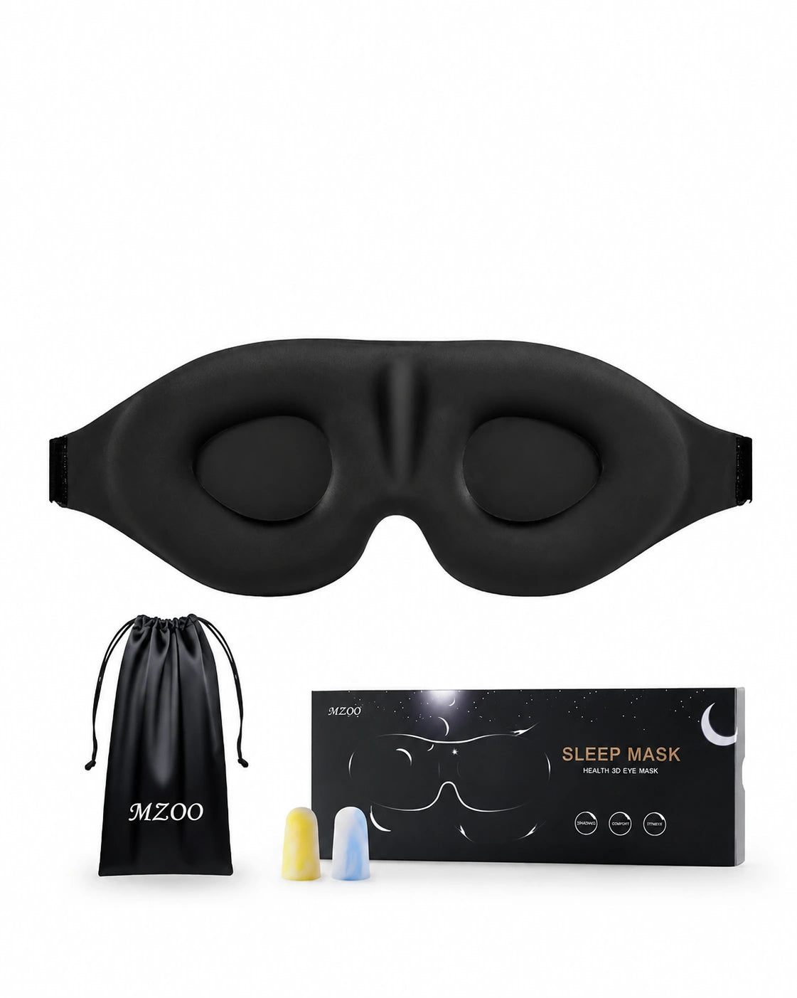 3D Contoured 100% Light Blocking Sleep Mask | 2 Pack per Set