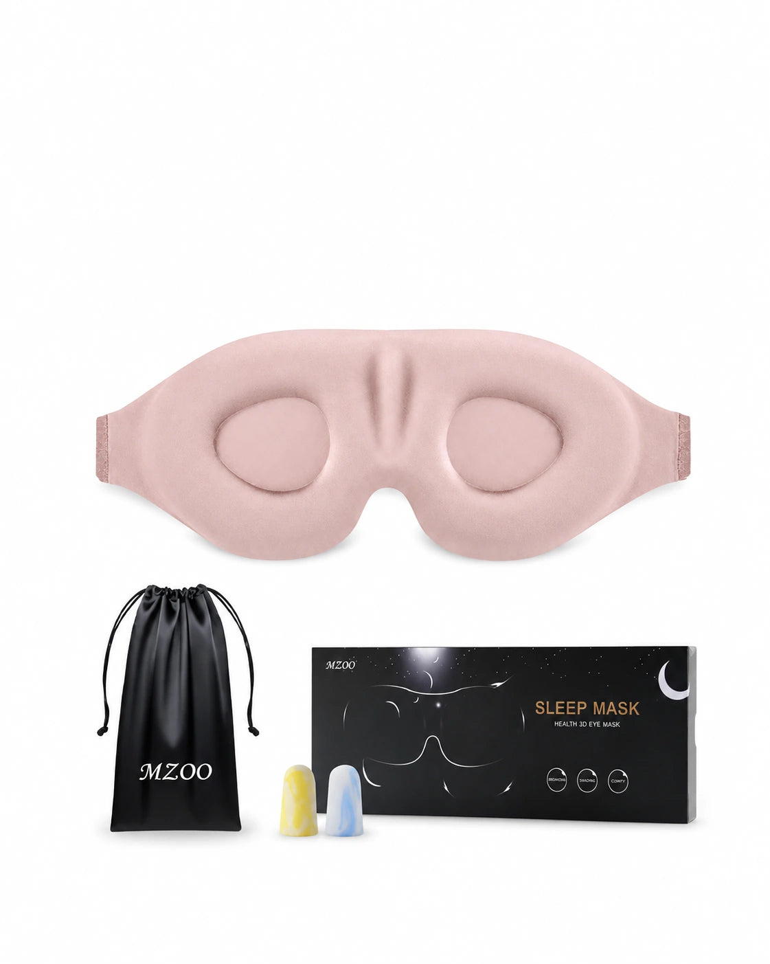 3D Contoured 100% Light Blocking Sleep Mask | 2 Pack per Set